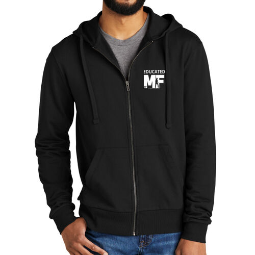 Educated MF - Unisex Organic French Terry Full Zip Hoodie Thumbnail